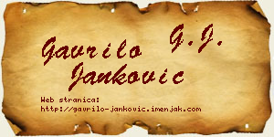 Gavrilo Janković vizit kartica